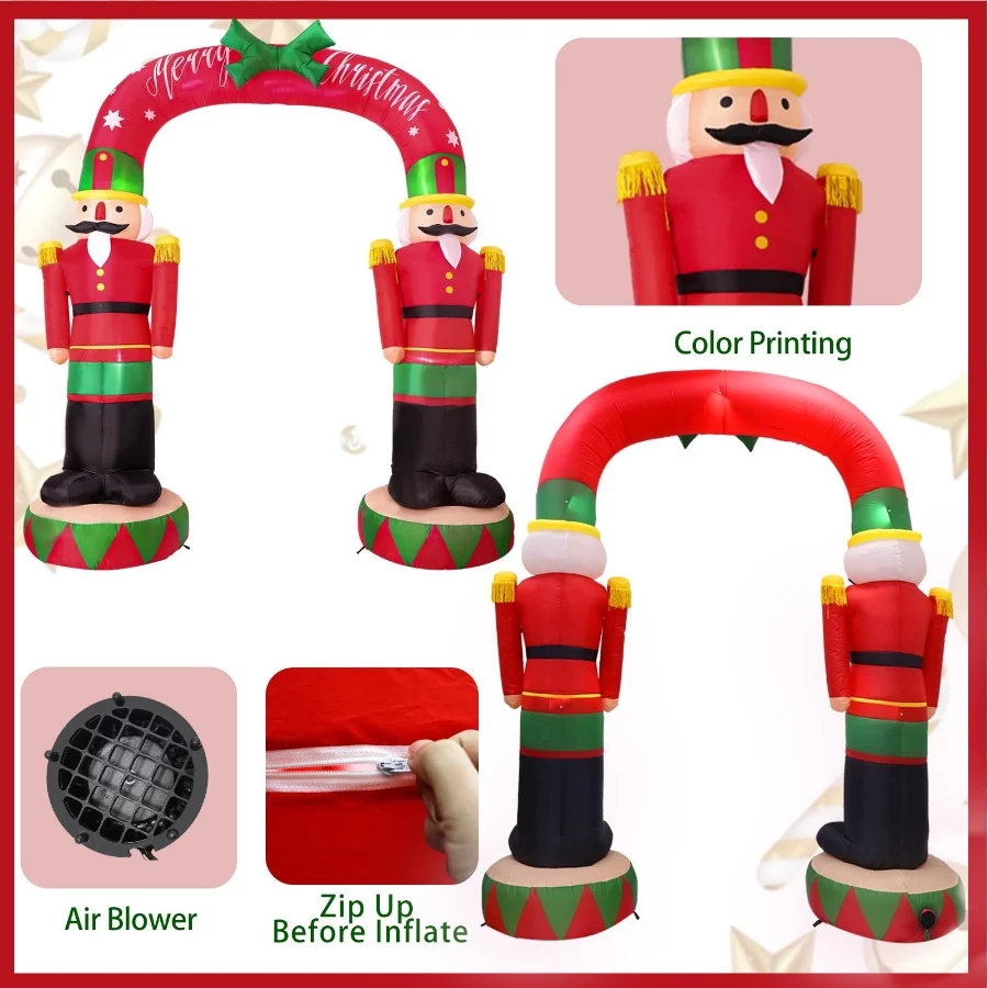 OurWarm 8FT Christmas Inflatables Outdoor Decorations, Large Nutcracker Soldier Archway Blow Up Yard - 03 OurWarm 8FT Christmas Inflatables Outdoor Decorations Large Nutcracker Soldier Archway Blow Up Yard 03