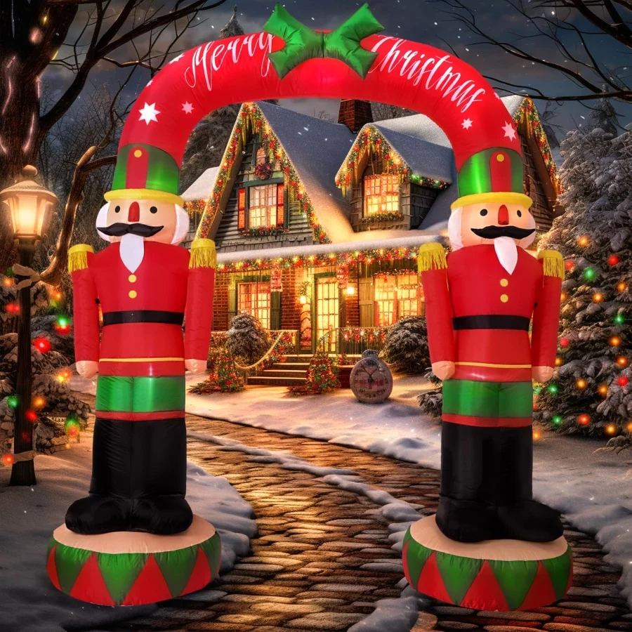 OurWarm 8FT Christmas Inflatables Outdoor Decorations, Large Nutcracker Soldier Archway Blow Up Yard - 04 OurWarm 8FT Christmas Inflatables Outdoor Decorations Large Nutcracker Soldier Archway Blow Up Yard 04