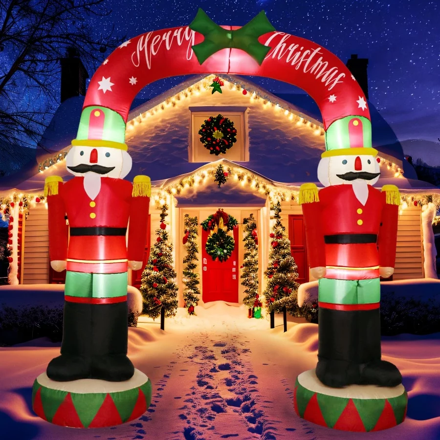 OurWarm 8FT Christmas Inflatables Outdoor Decorations, Large Nutcracker Soldier Archway Blow Up Yard - 05 OurWarm 8FT Christmas Inflatables Outdoor Decorations Large Nutcracker Soldier Archway Blow Up Yard 05