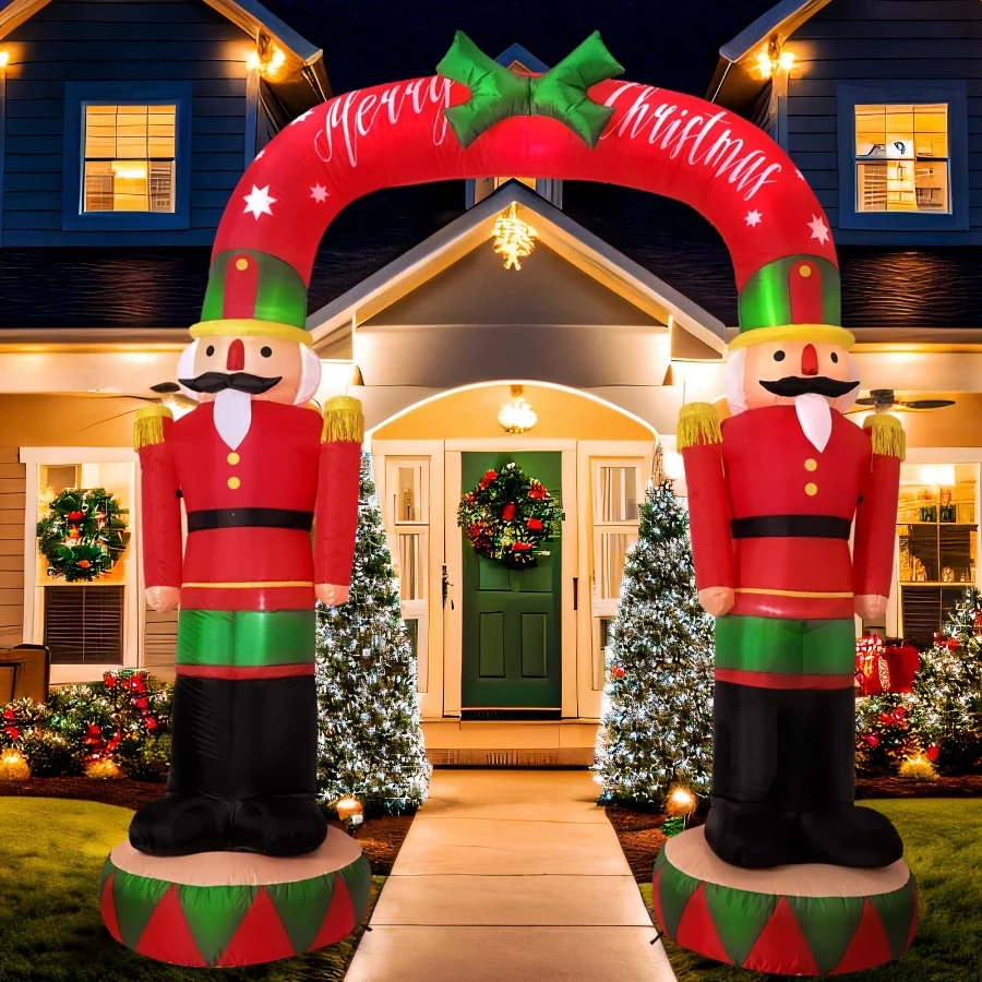 OurWarm 8FT Christmas Inflatables Outdoor Decorations, Large Nutcracker Soldier Archway Blow Up Yard - 07 OurWarm 8FT Christmas Inflatables Outdoor Decorations Large Nutcracker Soldier Archway Blow Up Yard 07