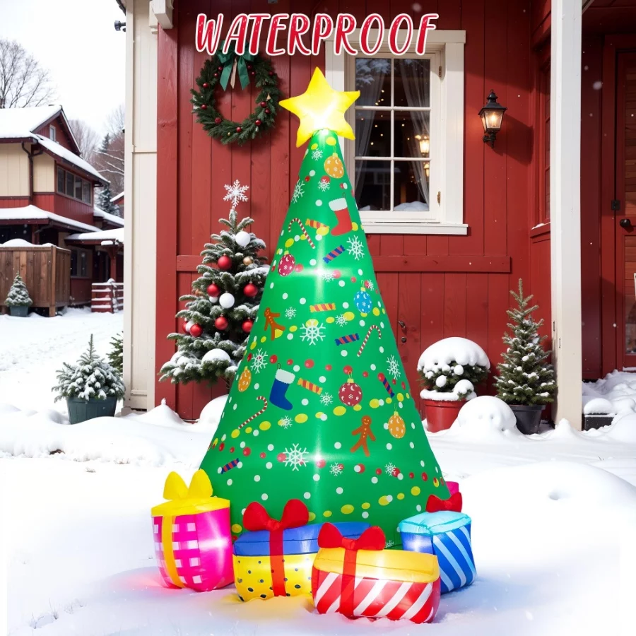 PRESENCE 6FT Christmas Inflatables Tree with Build-in LED Lights, Christmas Decorations Outdoor - 05 PRESENCE 6FT Christmas Inflatables Tree with Build in LED Lights Christmas Decorations Outdoor 05