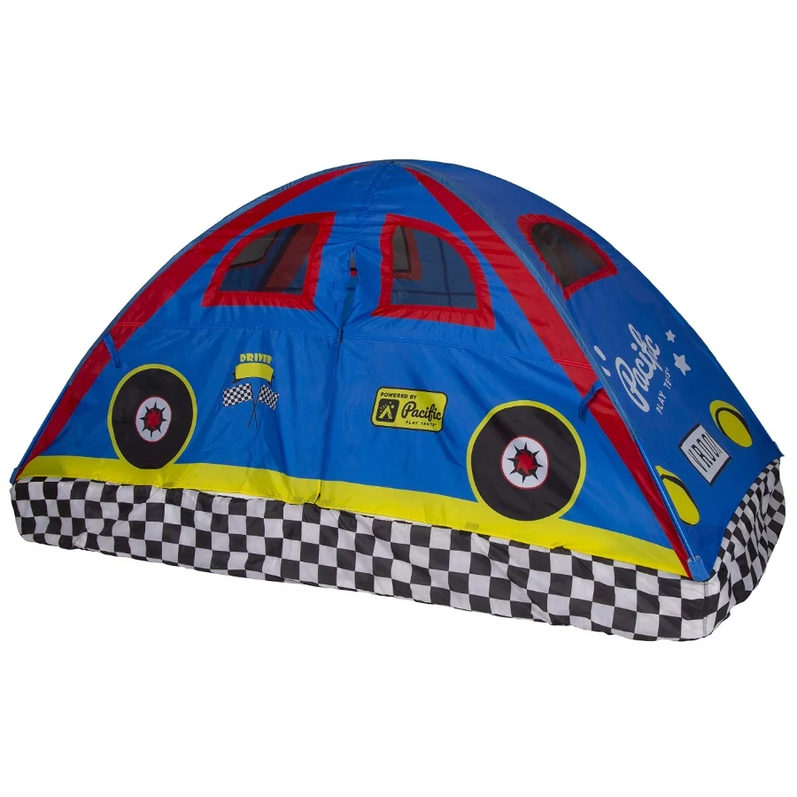 Pacific Play Tents 19710 Kids Rad Racer Bed Tent Playhouse - Twin Size , Yellow - 05 Pacific Play Tents 19710 Kids Rad Racer Bed Tent Playhouse Twin Size Yellow 05