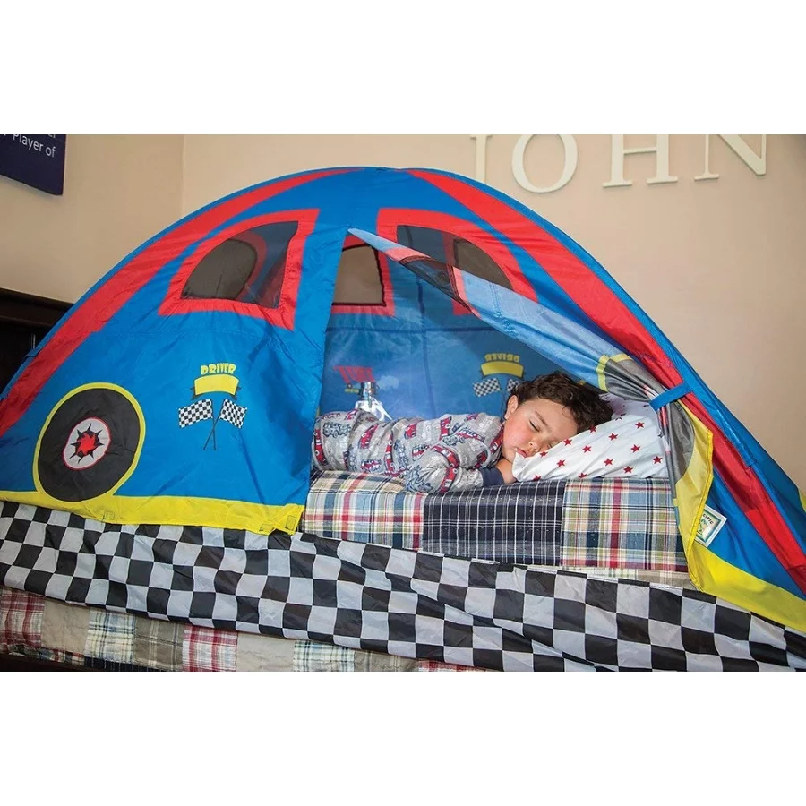 Pacific Play Tents 19710 Kids Rad Racer Bed Tent Playhouse - Twin Size , Yellow - 06 Pacific Play Tents 19710 Kids Rad Racer Bed Tent Playhouse Twin Size Yellow 06