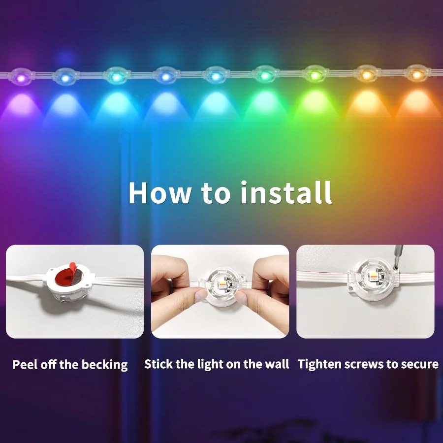 Permanent Outdoor Light,100ft RGB Eave Lights with App Control Remote,IP67 Waterproof LED Lights,Mus - 07 Permanent Outdoor Light100ft RGB Eave Lights with App Control RemoteIP67 Waterproof LED LightsMus 07