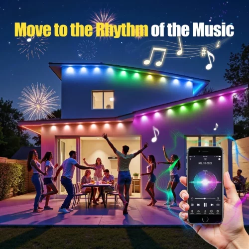 Permanent Outdoor Lights 150ft RGBIC Outside Lights for House IP67 Waterproof Smart Outdoor Decor 06