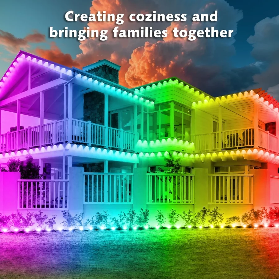 Permanent Outdoor RGB Lights,Waterproof Smart LED Eaves Lights with AppRemote Control,for Christmas - 08 Permanent Outdoor RGB LightsWaterproof Smart LED Eaves Lights with AppRemote Controlfor Christmas 08