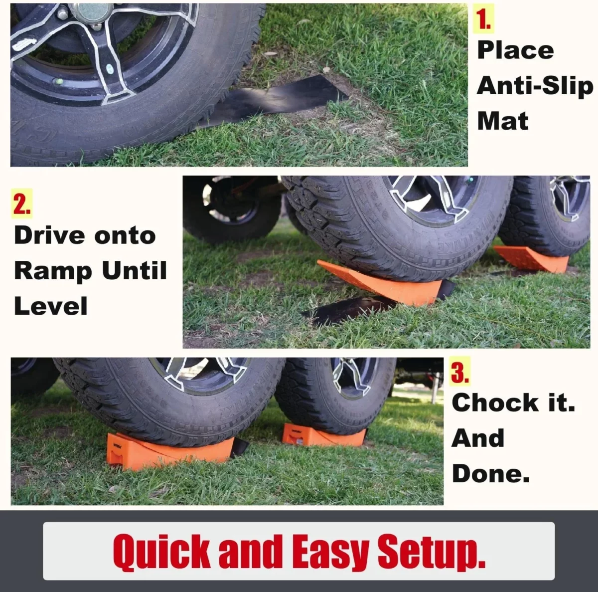 SecurityMan Orange 13.94 x 9.69 x 6.65 Anti Slip RV Leveling Blocks 2 Pack 12