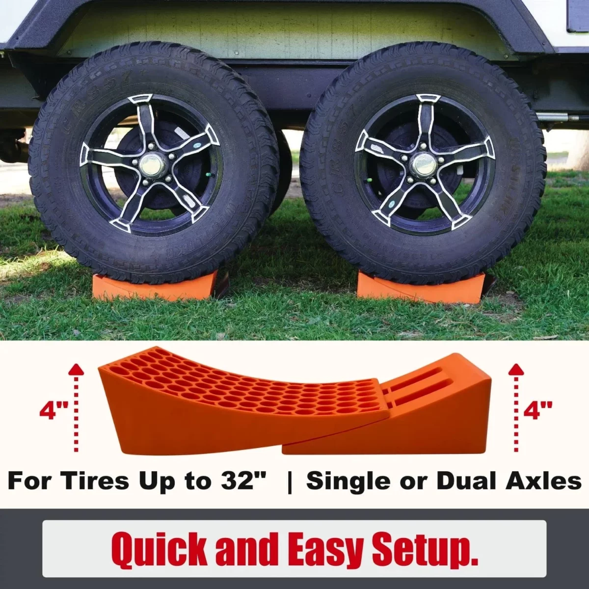 SecurityMan Orange 13.94 x 9.69 x 6.65 Anti Slip RV Leveling Blocks 2 Pack 13