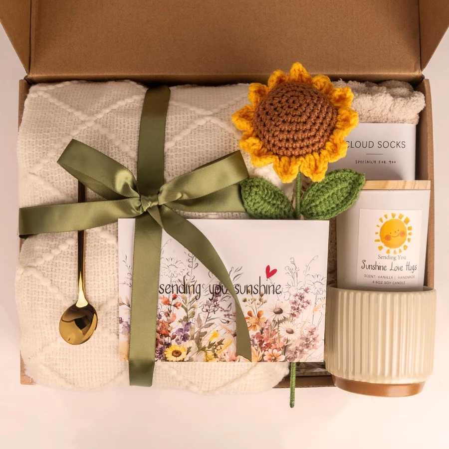 Sending Sunshine Sunflower, Thinking of You Care Package Unique Gift Baskets for Women, Best Friend - 04 Sending Sunshine Sunflower Thinking of You Care Package Unique Gift Baskets for Women Best Friend 04