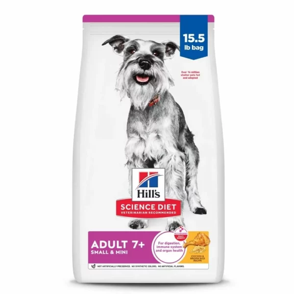 Senior 7+ Small - Mini Breed Dry Dog Food – Chicken Meal, Barley - Brown Rice Recipe,  Bag for Vitality and Mobility