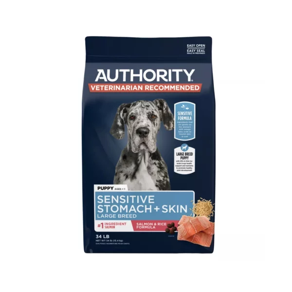 Sensitive Stomach & Skin Large Breed Puppy Dry Dog Food – Salmon & Rice Formula, 34 lb