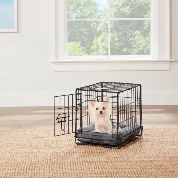 Single Door Folding Wire Dog Crate – Portable Metal Kennel with Secure Latch