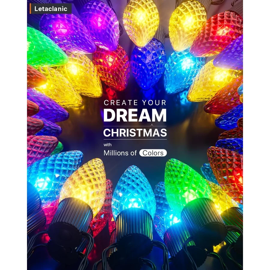Smart C9 Christmas Lights Outdoor, 115FT 150 LEDs, APP Remote Controlled RGB String Lights with 80+ - 02 Smart C9 Christmas Lights Outdoor 115FT 150 LEDs APP Remote Controlled RGB String Lights with 80 02