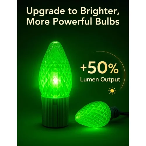 Smart Christmas Lights C9 Outdoor66FT 100LEDsApp Remote Controlled RGB Chasing String Lights with 03