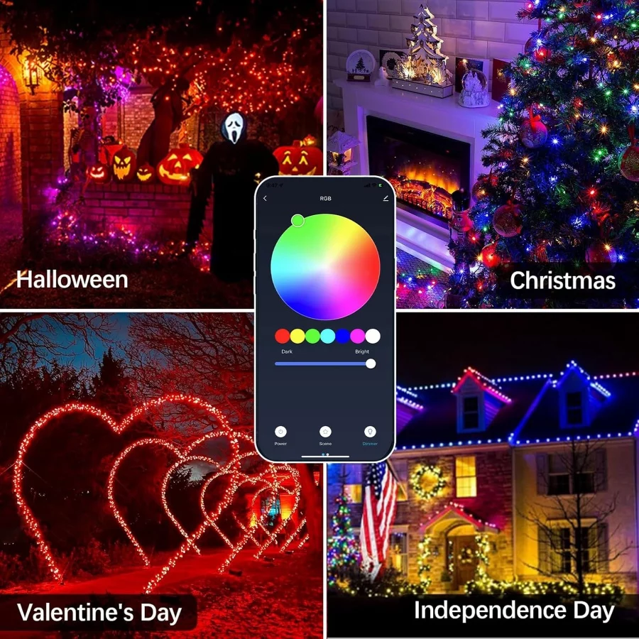 Smart Christmas String Lights - 131FT 400 RGB LEDs WiFi Christmas Lights with App Controlled Multi-C - 06 Smart Christmas String Lights 131FT 400 RGB LEDs WiFi Christmas Lights with App Controlled Multi C 06