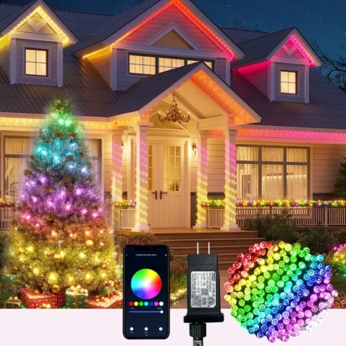 Smart Christmas String Lights 131FT 400 RGB LEDs WiFi Christmas Lights with App Controlled Multi C 08