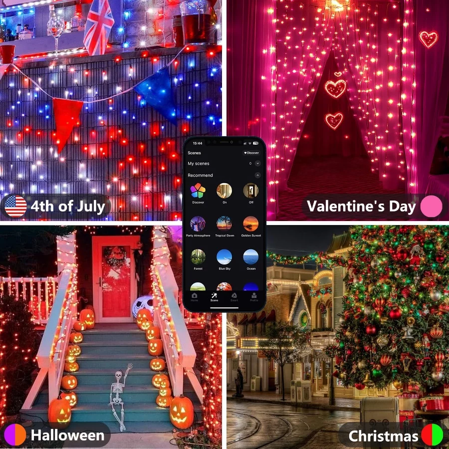 Smart Color Changing Halloween Lights, RGB LED String Lights with Remote & App Control & Timer, Musi - 06 Smart Color Changing Halloween Lights RGB LED String Lights with Remote App Control Timer Musi 06