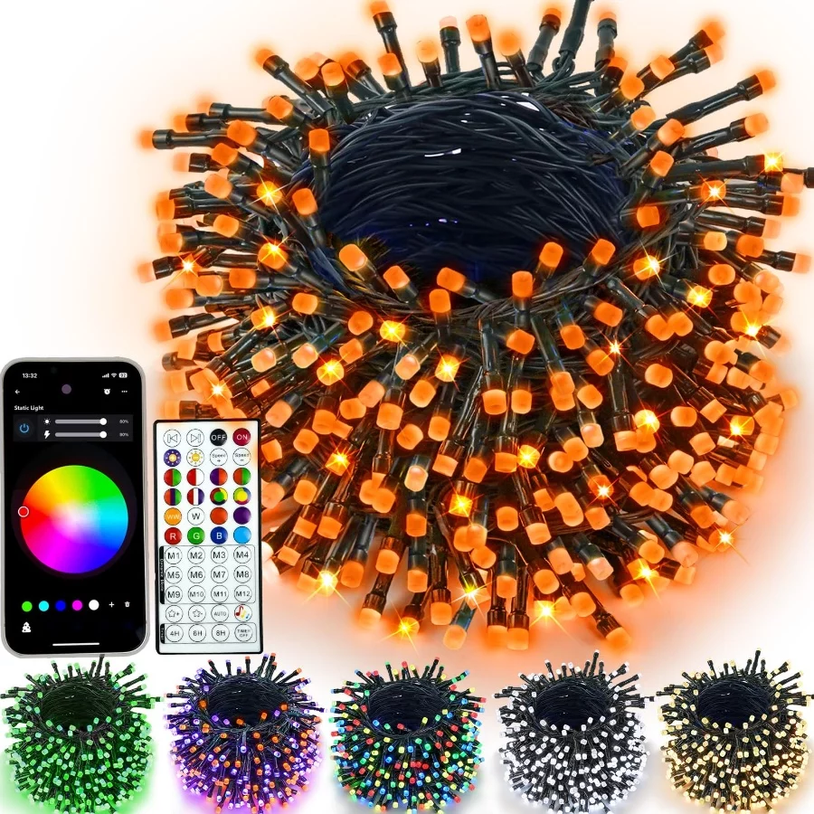 Smart Color Changing Halloween Lights, RGB LED String Lights with Remote & App Control & Timer, Musi - 07 Smart Color Changing Halloween Lights RGB LED String Lights with Remote App Control Timer Musi 07