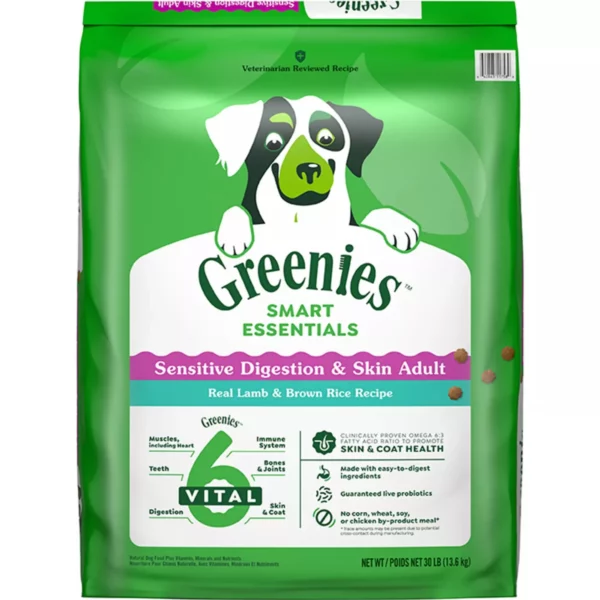 Smart Essentials Sensitive Digestion & Skin Adult Dry Dog Food – Lamb & Brown Rice, 30 lb