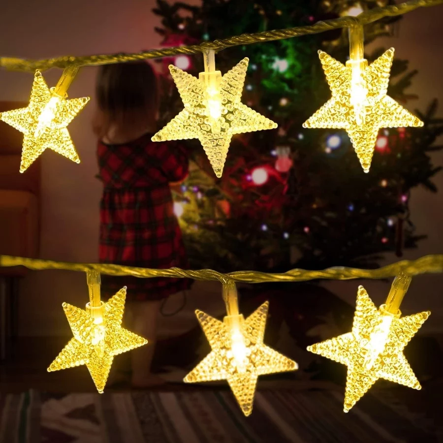 Star String Lights Plug in - 33 ft 100 LED Star Fairy String Lights with Remote and Timer, Waterproo - 07 Star String Lights Plug in 33 ft 100 LED Star Fairy String Lights with Remote and Timer Waterproo 07