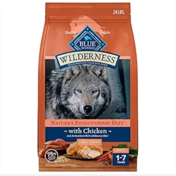 Wilderness Large Breed Adult Chicken Dry Dog Food – High-Protein, Grain-Free Nutrition for Strong Muscles and Active Energy