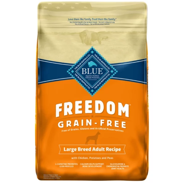 Blue Buffalo Freedom Large Breed Grain-Free Chicken Recipe – Natural Adult Dry Dog Food for Optimal Health
