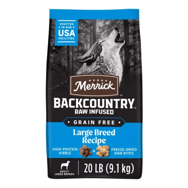Raw Infused Grain-Free Large Breed Dry Dog Food – High-Protein Nutrition for Strength and Vitality