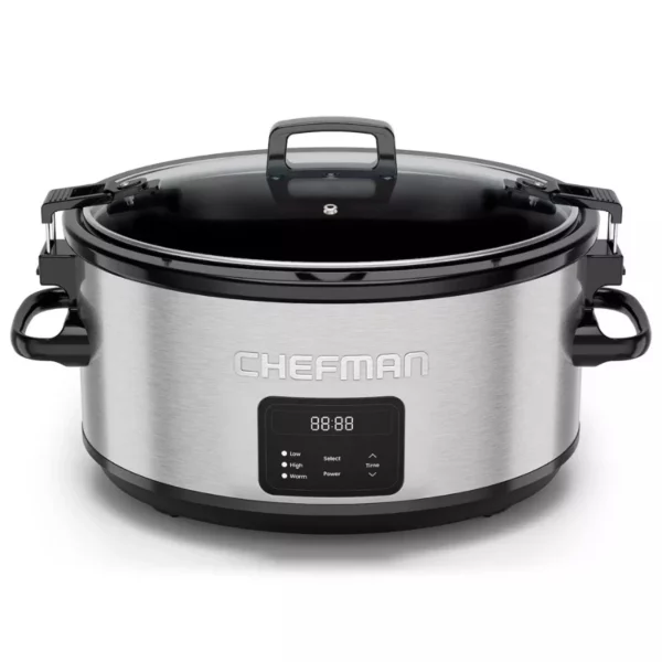 7-Quart Programmable Slow Cooker with Locking Lid – Large Capacity Kitchen Cooker, Set-and-Forget Meal Prep