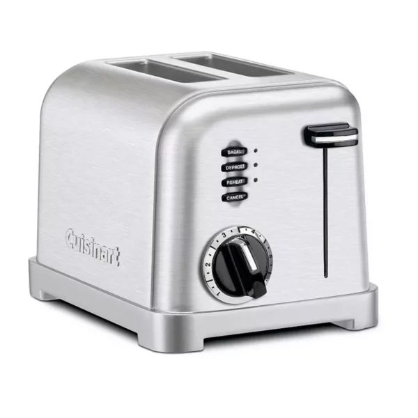 2-Slice Classic Metal Toaster – Compact Stainless Steel Toaster with Adjustable Browning and Wide Slots