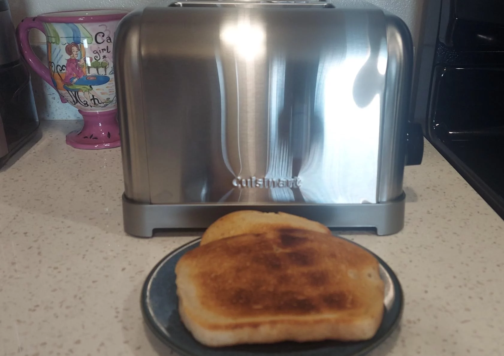 2-Slice Classic Metal Toaster – Compact Stainless Steel Toaster with Adjustable Browning and Wide Slots photo review
