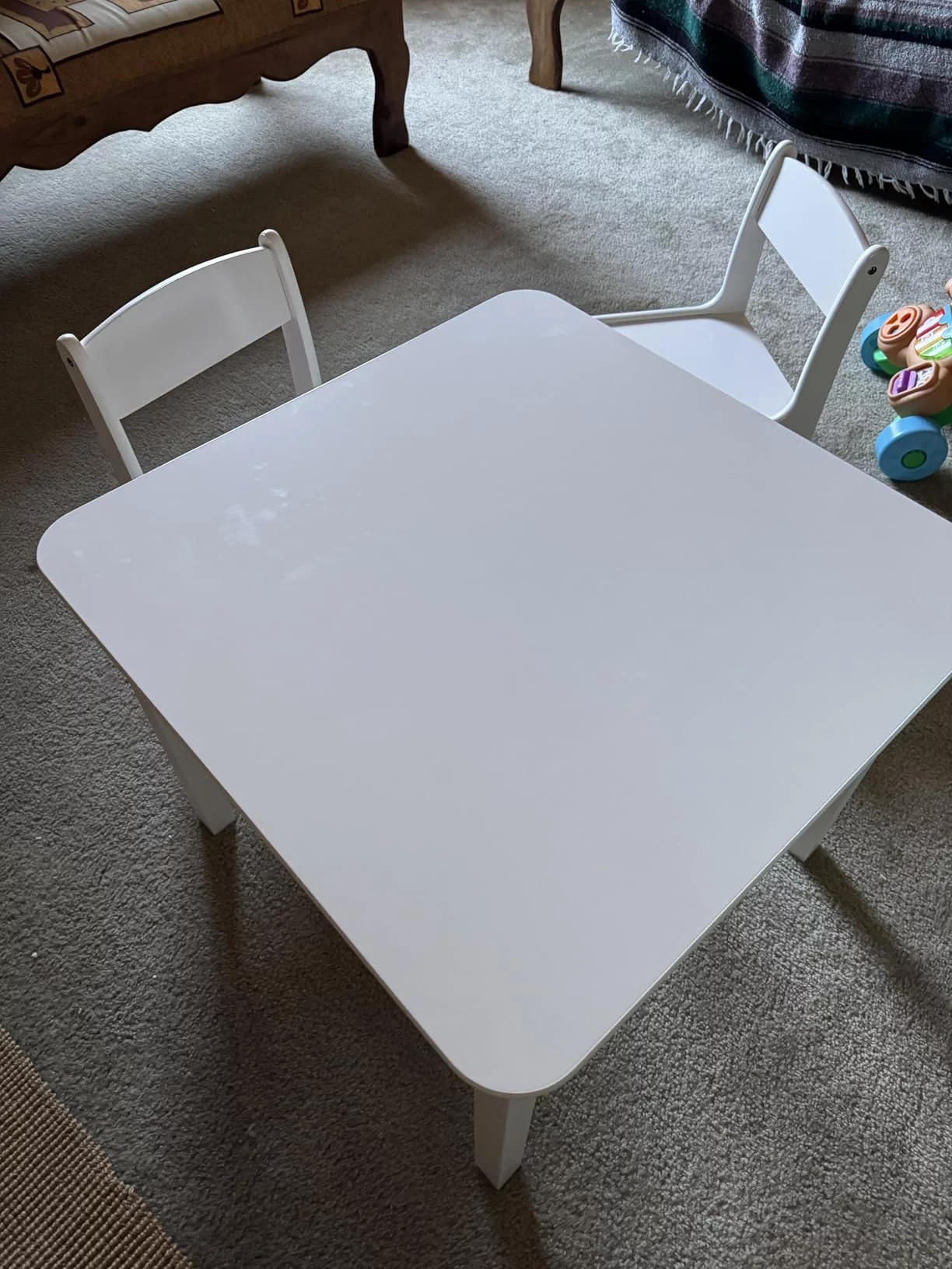 Kids Wooden Table & Chair Set with 2 Adjustable Chairs – Compact Activity & Homework Station for Ages 3–8 photo review