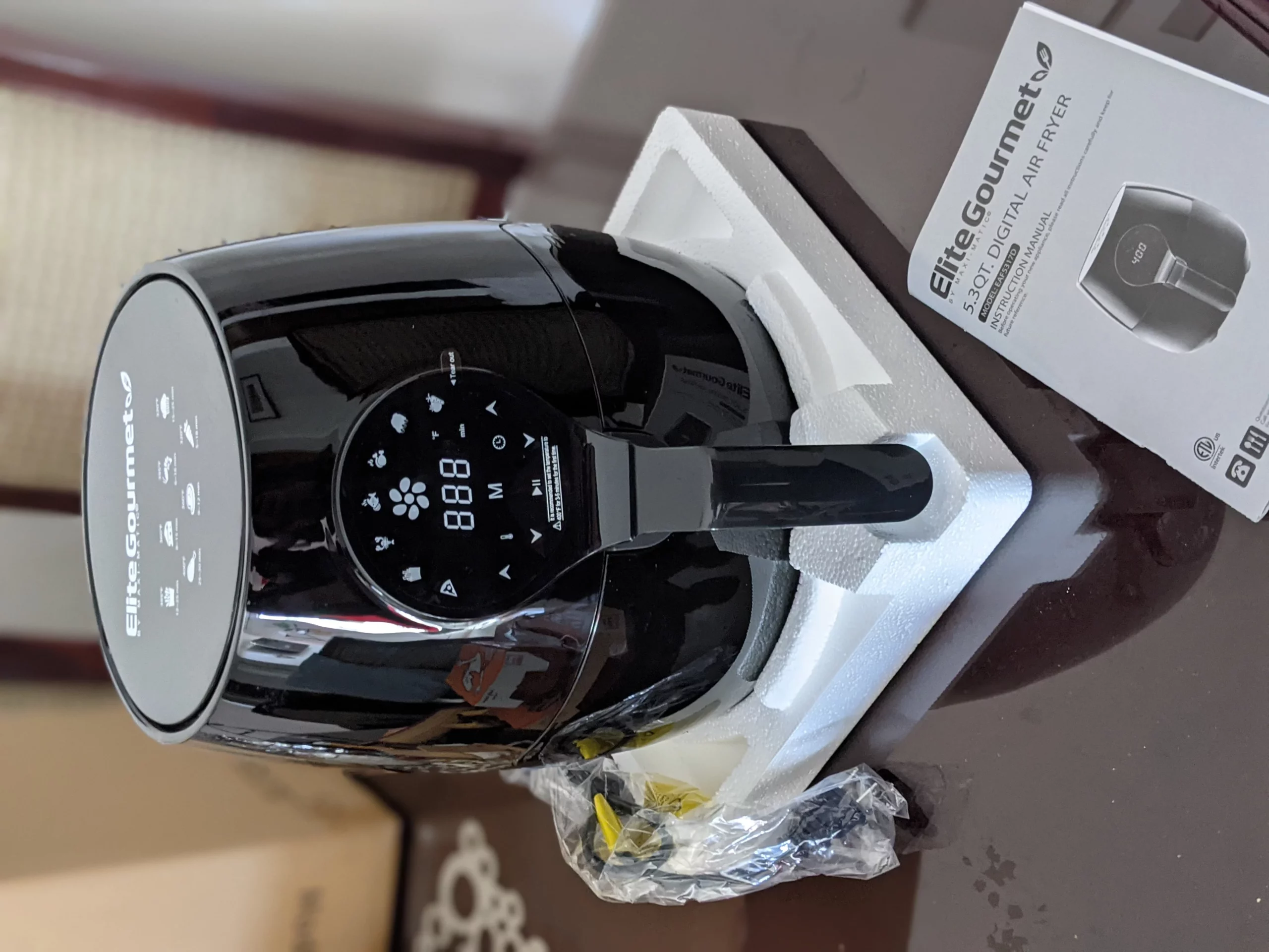 Elite Cuisine 4-Qt Air Fryer – Adjustable Time and Temperature for Easy Cooking photo review