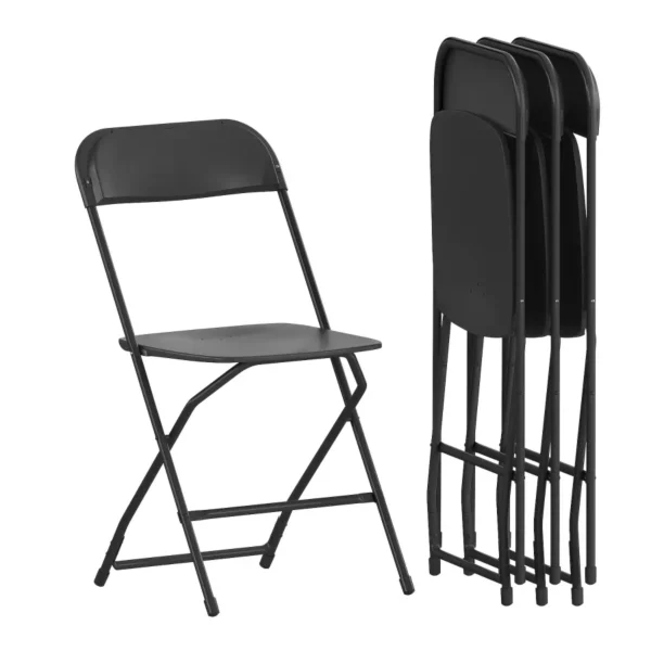 Set of 4 Lightweight Folding Chairs – 650LB Capacity Comfortable Event and Party Seating