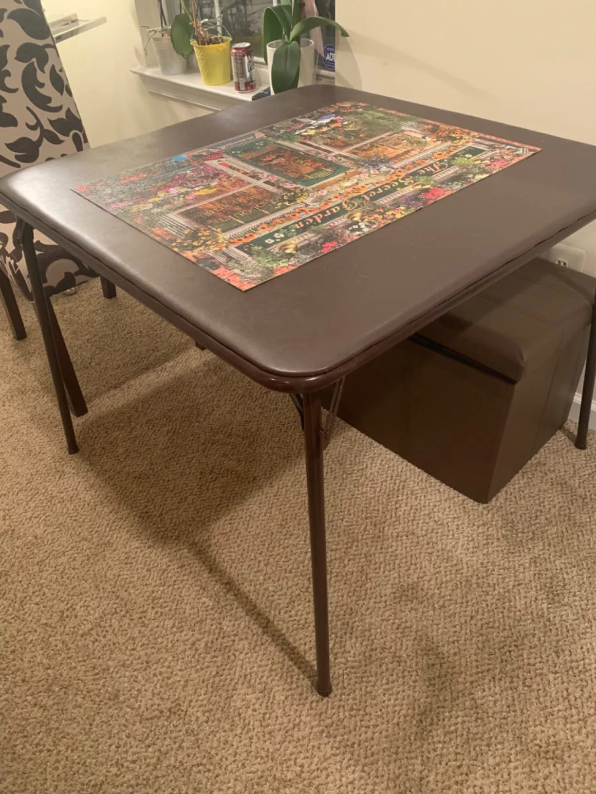 Foldable Card Table with Vinyl Top – Portable Black Game and Activity Table for Home or Events photo review