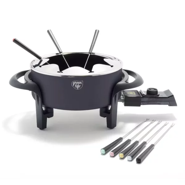 14-Cup PFAS-Free Ceramic Nonstick Electric Fondue Pot Set – Safe, Stylish & Perfect for Sharing Moments