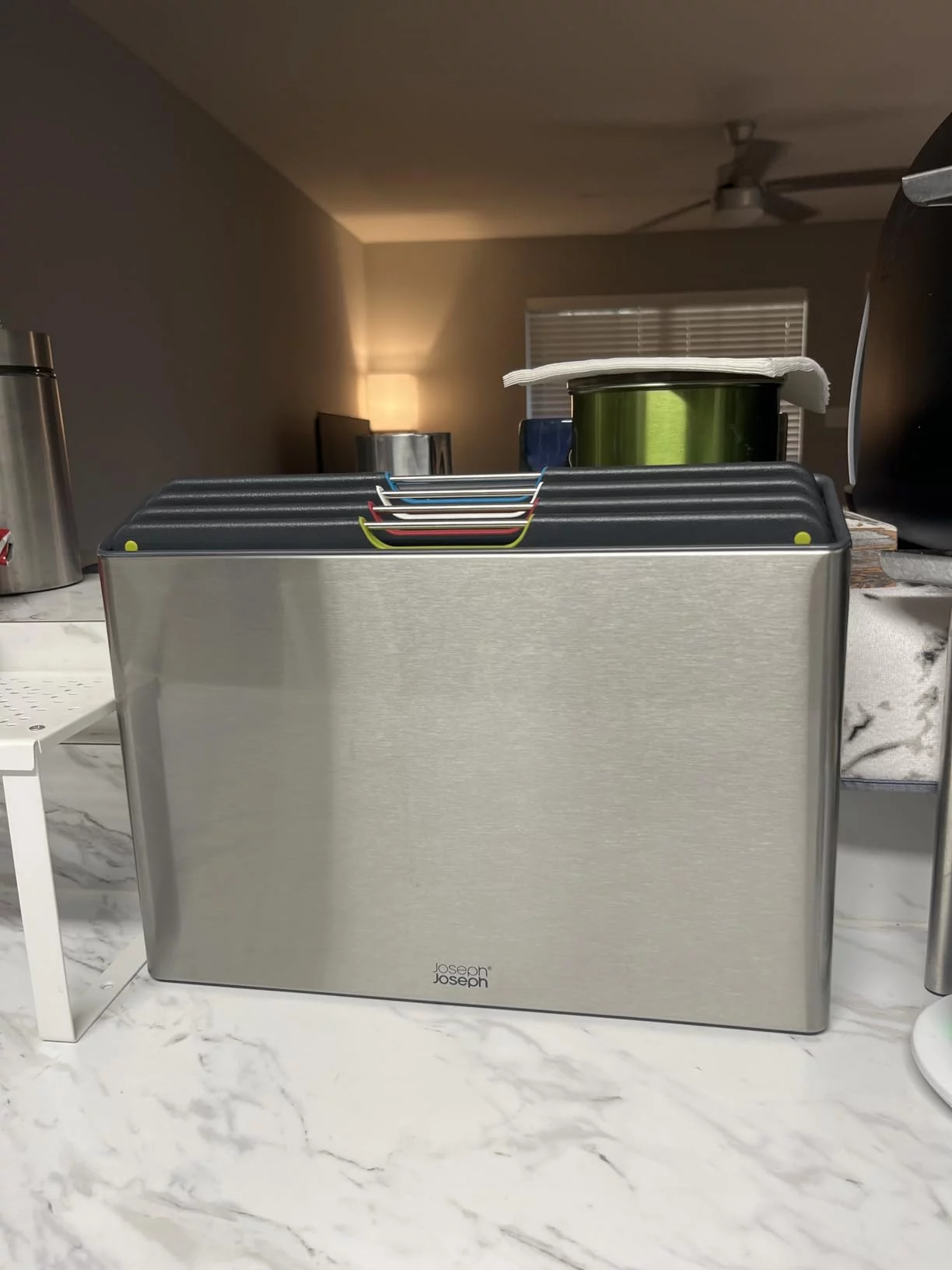 Click to view full screen Folio Steel 4-Piece Chopping Board Set – Non-Slip Cutting Boards with Compact Storage Stand photo review