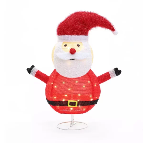 LuxenHome Santa Claus Lighted Globe – 29.9 in Holiday Decoration for Indoor & Outdoor Use
