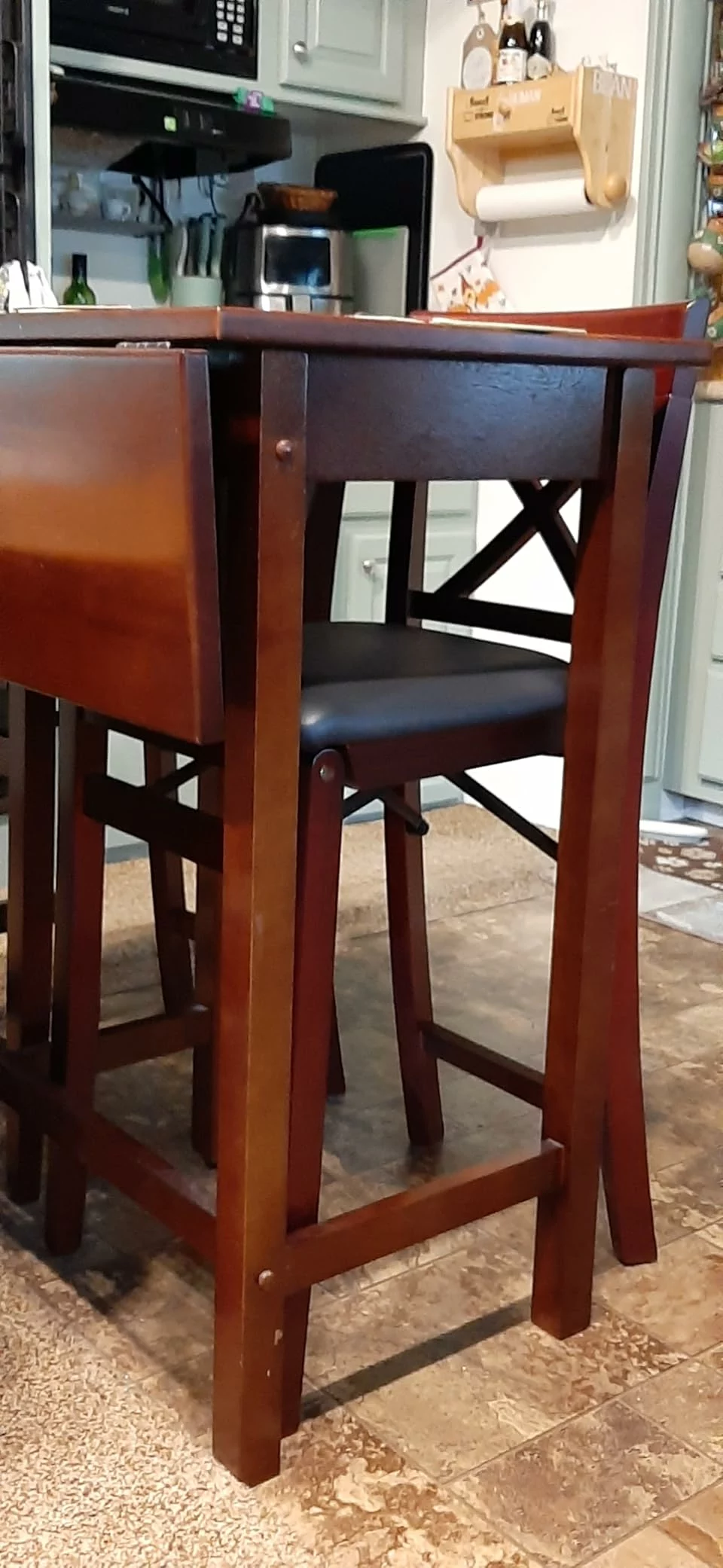 Click to view full screen Triena X-Back Folding Counter Stool – Stylish and Space-Saving Seating Solution photo review