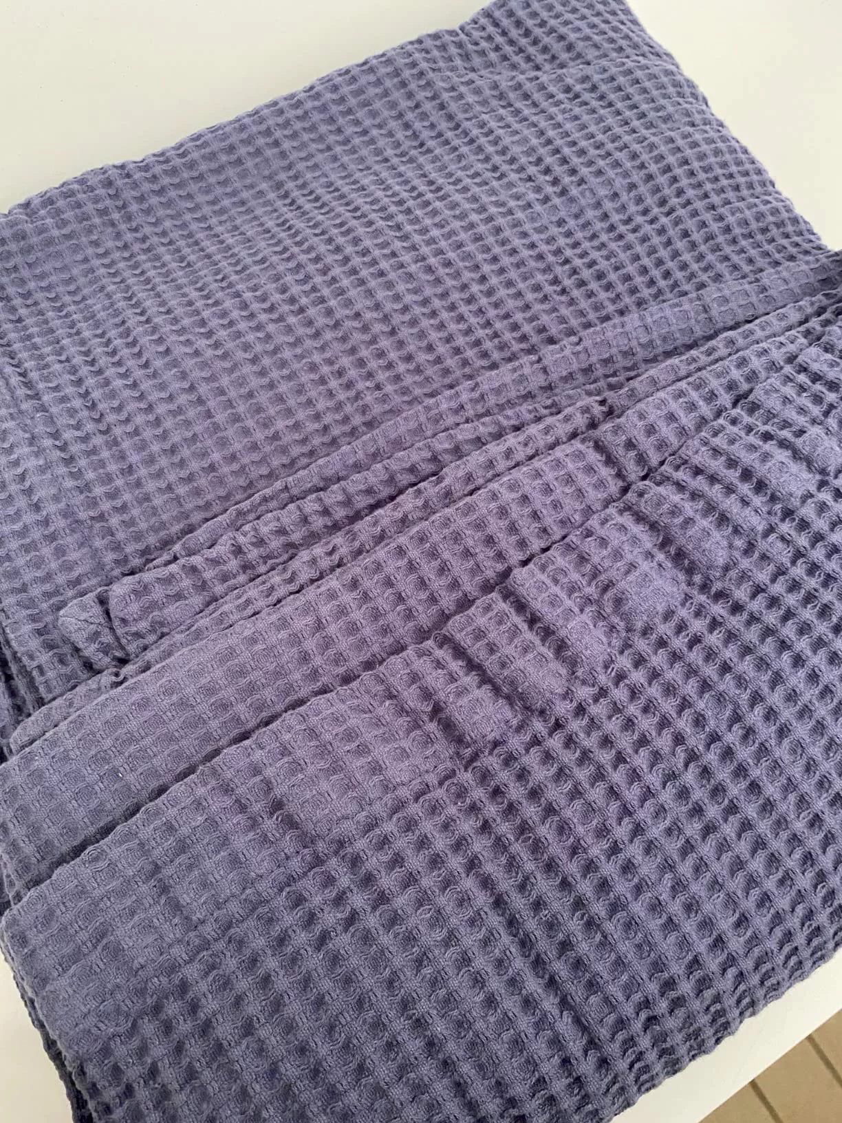 Click to view full screen Madison Park Waffle Weave 100% Cotton Lightweight Blanket – Breathable, All-Season Layer for Bed or Couch photo review