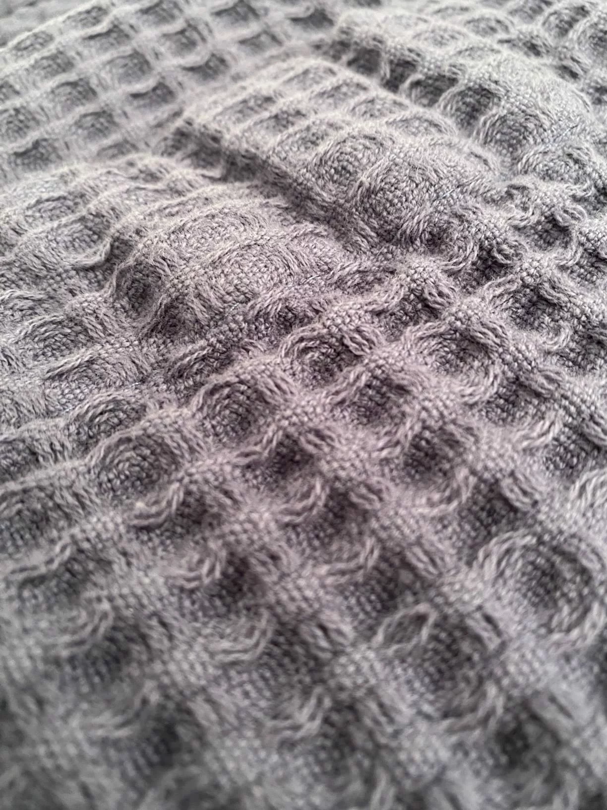 Click to view full screen Madison Park Waffle Weave 100% Cotton Lightweight Blanket – Breathable, All-Season Layer for Bed or Couch photo review