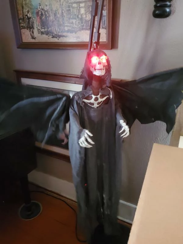 50-In LED Lighted Animated Winged Grim Reaper – Terrifying Halloween Decoration for Indoor or Outdoor Display photo review