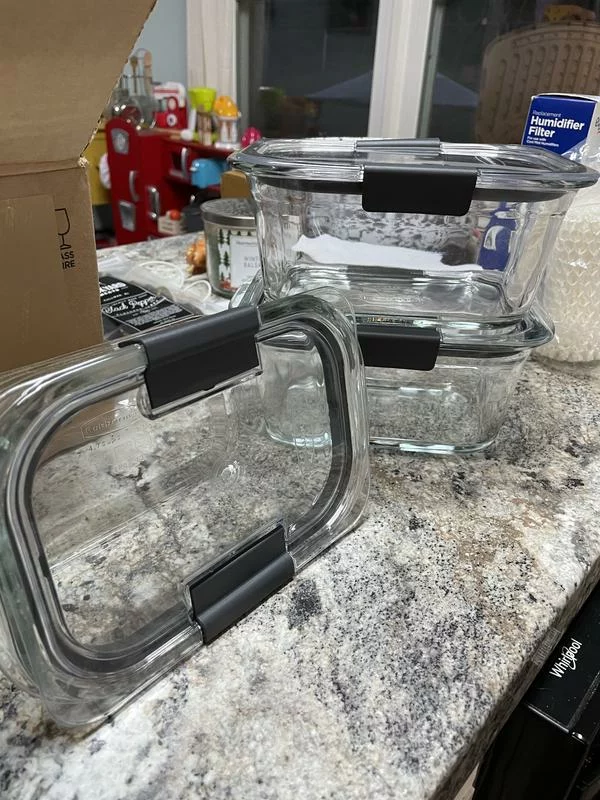 Click to view full screen Rubbermaid Brilliance 10-pc Glass Food Storage Set – Airtight Containers for Kitchen Organization photo review