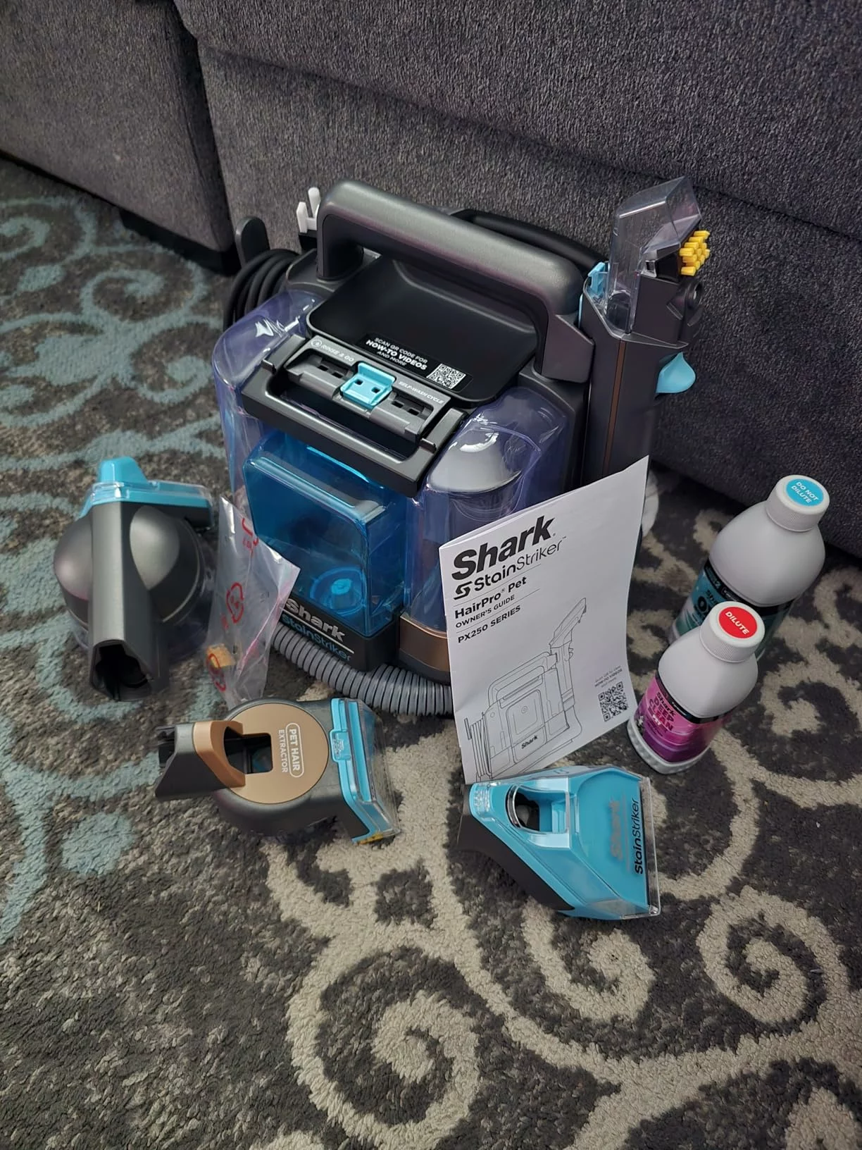 Click to view full screen StainStriker PX201 Portable Carpet and Upholstery Cleaner – Spot & Stain Remover with 3 Attachments for Pets, Carpets, Rugs & Cars – Instant Odor Elimination photo review