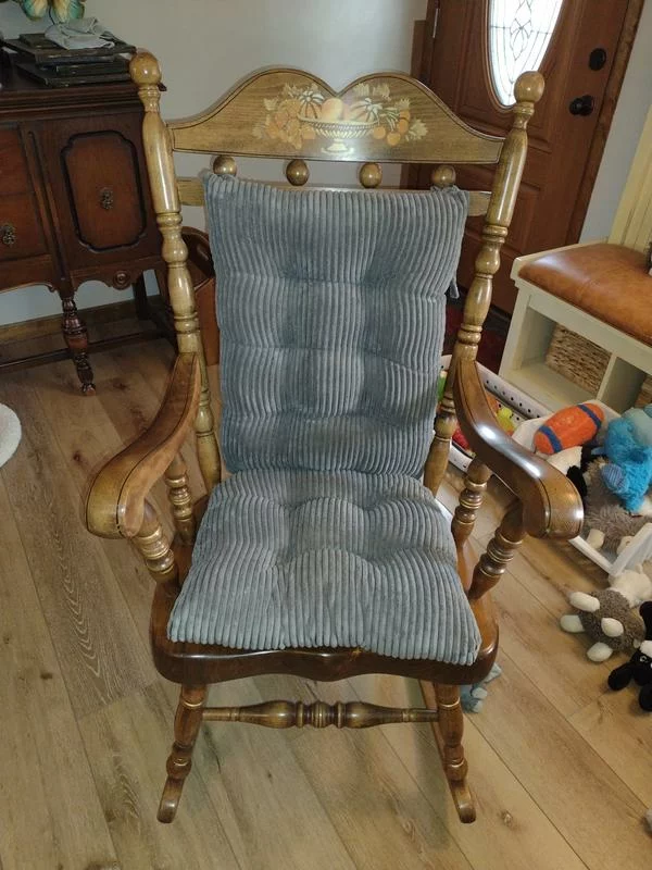 2-Piece Ribbed Velvet Non-Slip Rocking Chair Cushion Set – Soft, Comfortable Seat and Back Pads for Cozy Seating photo review