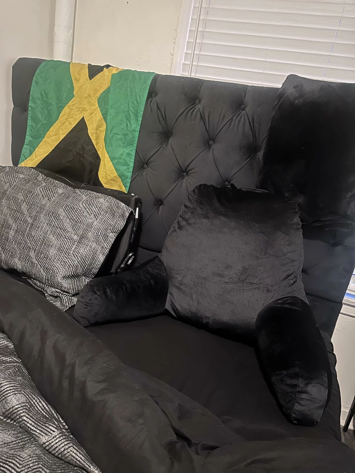 Click to view full screen Corduroy Bed Rest Pillow – Soft Back Support Cushion for Reading, Relaxing, and Lounging Comfort photo review