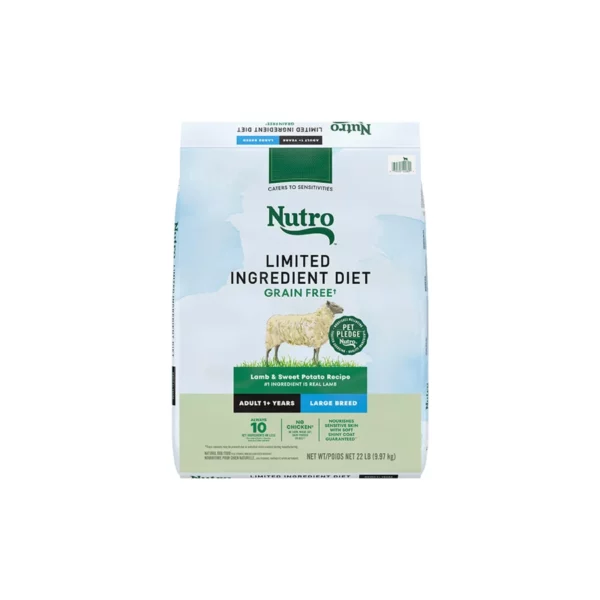 Nutro Limited Ingredient Diet Large Breed Adult Dry Dog Food – Grain-Free Lamb & Sweet Potato Recipe for Sensitive Digestion