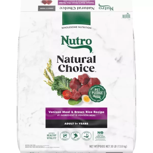 Nutro Natural Choice Adult Dry Dog Food – Venison Meal & Brown Rice Recipe for Strong Muscles and Healthy Digestion