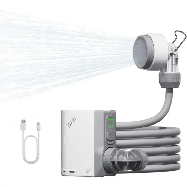 FLEXTAIL Flextail Max Shower with Case – Ultralight Rechargeable Portable Outdoor Shower, 2 Flow Modes, IPX7 Waterproof, 7.2 ft Hose