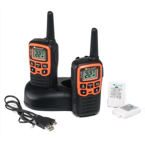 Midland T51VP3 2-Way Radios – Pair with Charger for Clear Communication on Outdoor Adventures