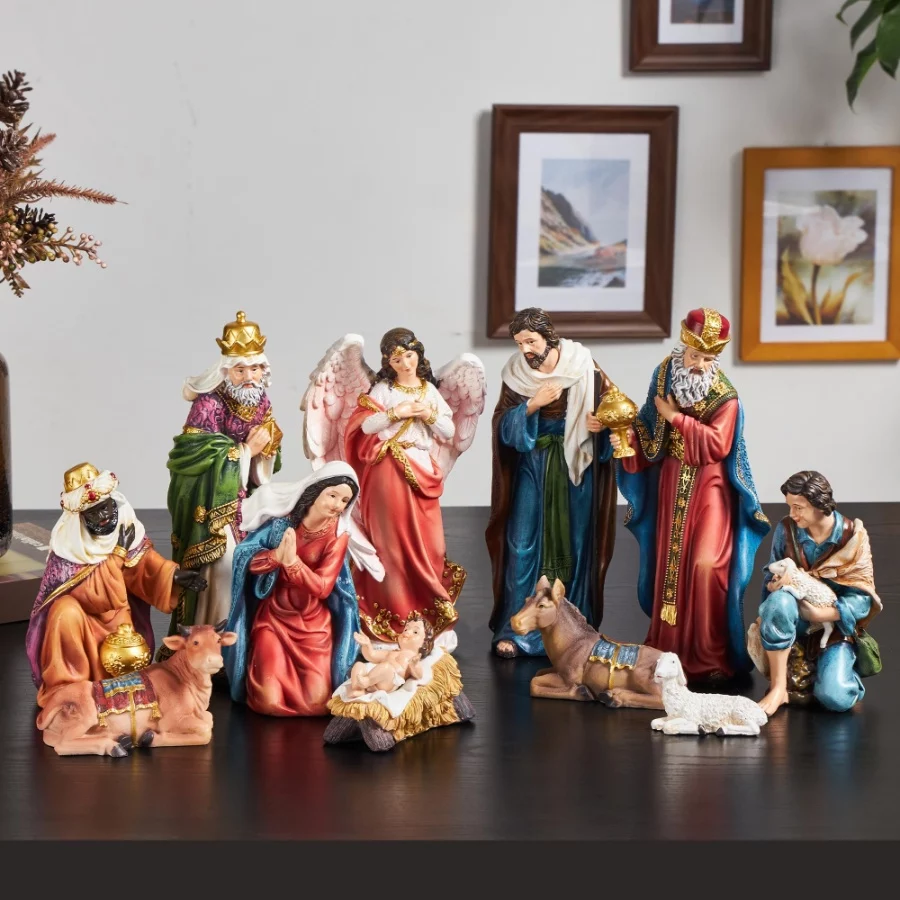TOETOL Nativity Sets for Christmas Indoor 5.9 Inch Tall Set of 13 Pieces Nativity Scene Tabletop Res - 05 TOETOL Nativity Sets for Christmas Indoor 5.9 Inch Tall Set of 13 Pieces Nativity Scene Tabletop Res 05